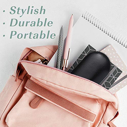 Image of MoKo Double Eyeglass Case, Contact Lens Case with Mirror Tweezers Remover, 2 in 1 Double Sided Portable Contact Lens Box Holder Container Soak Storage Kit Sunglasses Pouch for Men & Women, Black