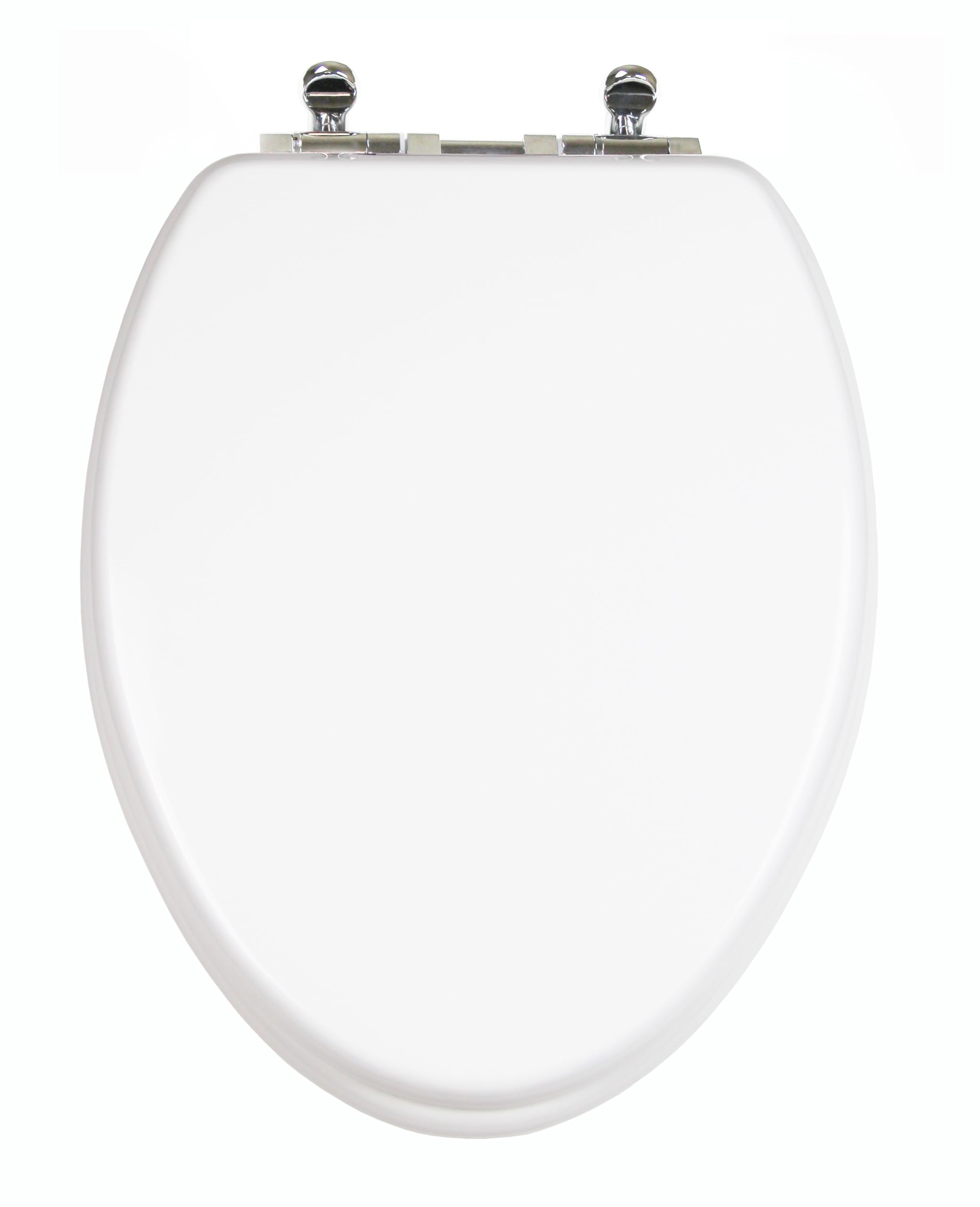 Elongated Wooden Toilet Seat with Built-in Potty Seat, White, Slow Close