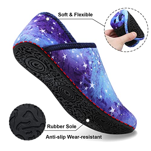 Image of Fires Womens Mens Slippers with Rubber Sole Soft-Lightweight House Slipper Socks Around House Shoes Non Slip Indoor /Outdoor