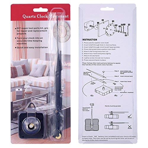 High Torque Quartz Clock Movement Replacement Parts With 208 Mm/ 8.2 Inches Long Spade Hands And Hanger (20 Mm (4/5 Inches)) #TOP2