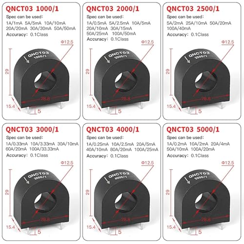 Transformador de corriente QNCT02 AC de montaje interno con salida precisa de 10A/10mA 6