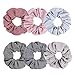 Ondder 6 Pack Large Chiffon Hair Scrunchies Striped Scrunchie Hair Bow Chiffon Ponytail Holder Hair Accessories for Girl Women, 6 Colors