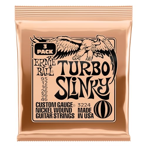 Image of Ernie Ball Turbo Slinky Nickel Wound Electric Guitar Strings 3-pack, 9.5-46 Gauge (P03224)