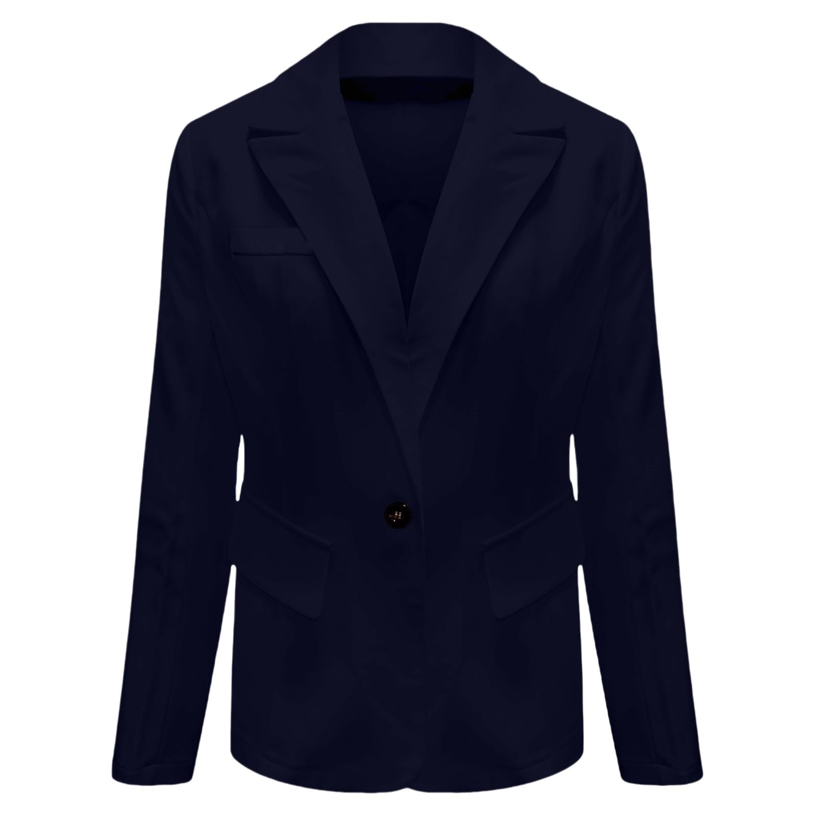 HUIFUAO Blazers pour femmes, grande taille, col en V, veste de travail habillée décontractée, manteaux à manches longues, 1 bouton à revers avec poche