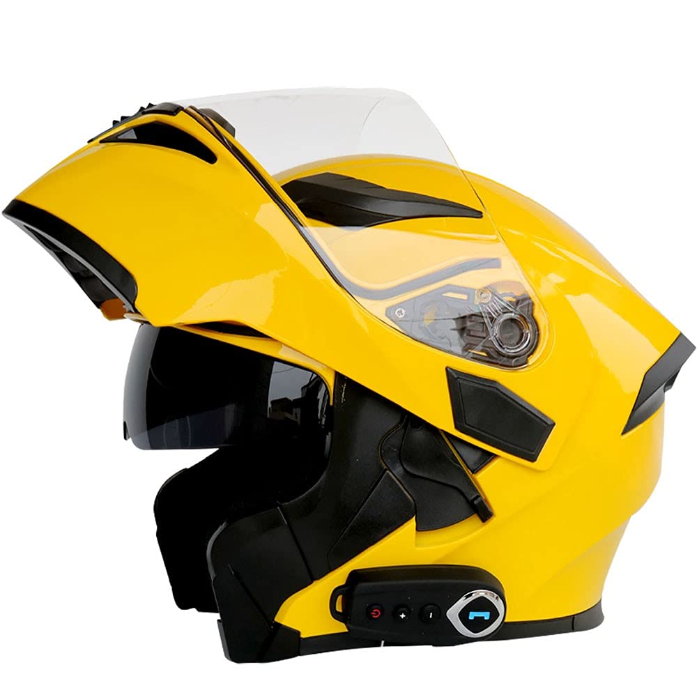 Casque moto Bluetooth modulable intégral double visière anti-buée HD taille XL