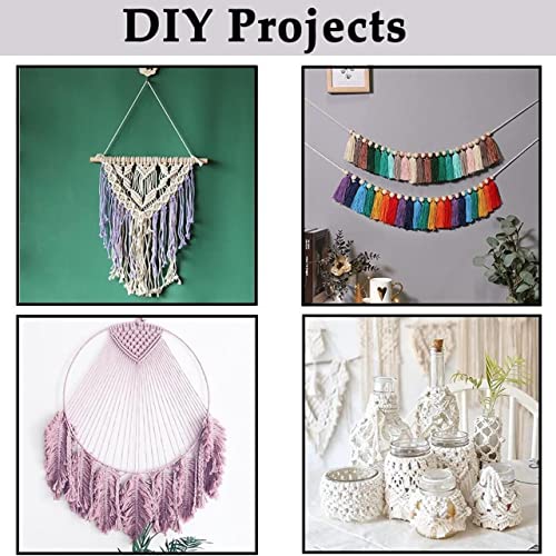 Image of ecofynd 50 Meters Red Colour Cotton Cord, Colour Dori for Wall Hanging Plant Hanging Craft Making, Natural Thread Rope for Handmade Plant Hanger (Cord-RED)