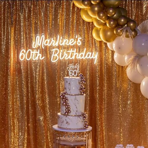 Image of Personalized Happy Birthday Neon Sign, Custom Birthday Neon Light and Birthday Letter Number 13th 15th 18th 21th etc. Birthday Signs for Home Wall Decor Anniversary Party Decor