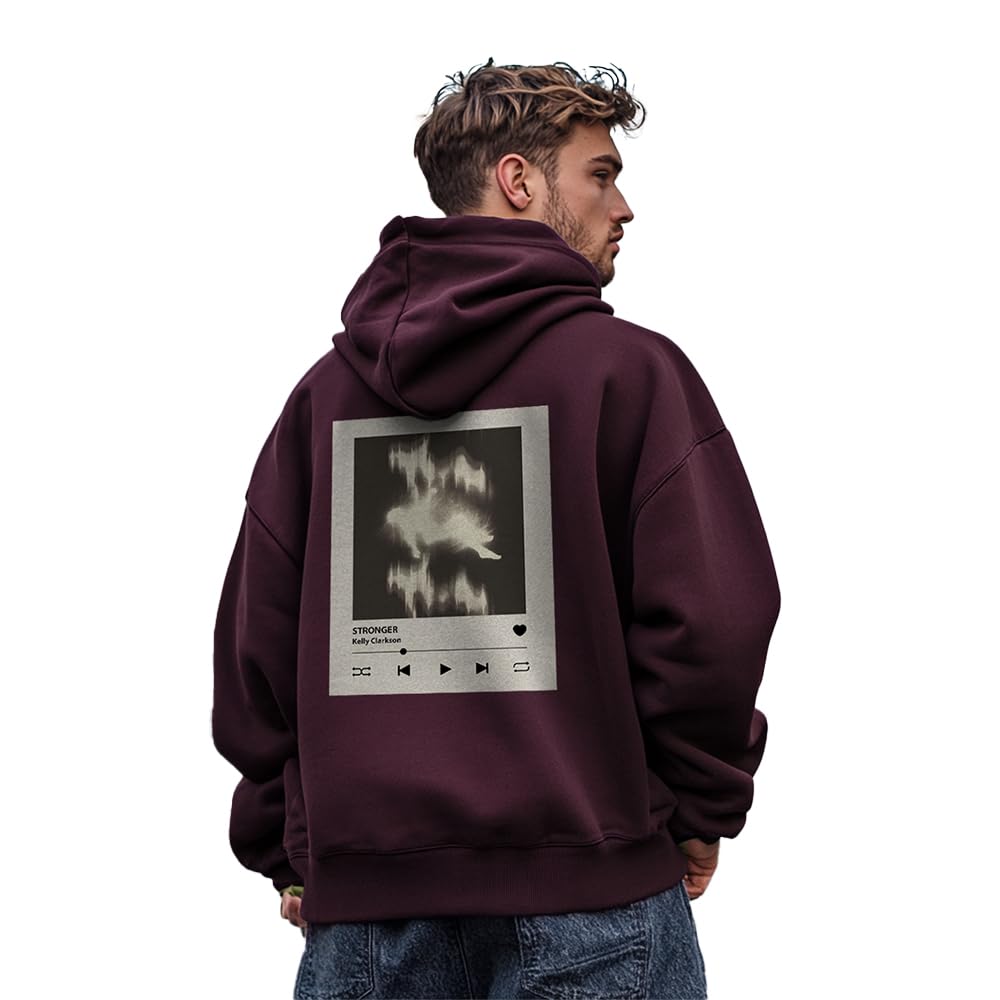 nobero Oversized Hoodies for Man Stylish | 280 GSM Rich Cotton Fleece Printed Oversized Fit Hooded Full Sleeve Oversized Sweatshirt for Men | Stylish Casual Wear Winter Hoodies for Men-picture-29