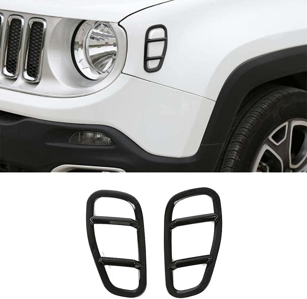 Czarna dekoracyjna osłona lampy błotnika do Jeep Renegade 2016-2024