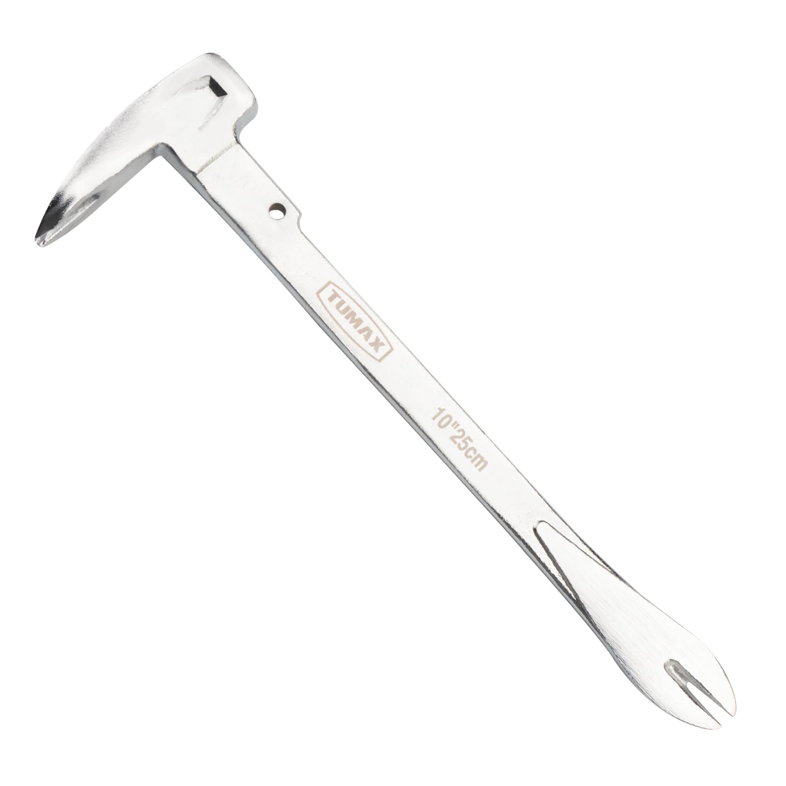 TUMAX Nail Puller Cats Paw Pry Bars (Sliver, 10 inch (340g) Mini Crowbar with Cats Paw Nail Remover, High Carbon Steel Crowbar Tool for Home Remolding