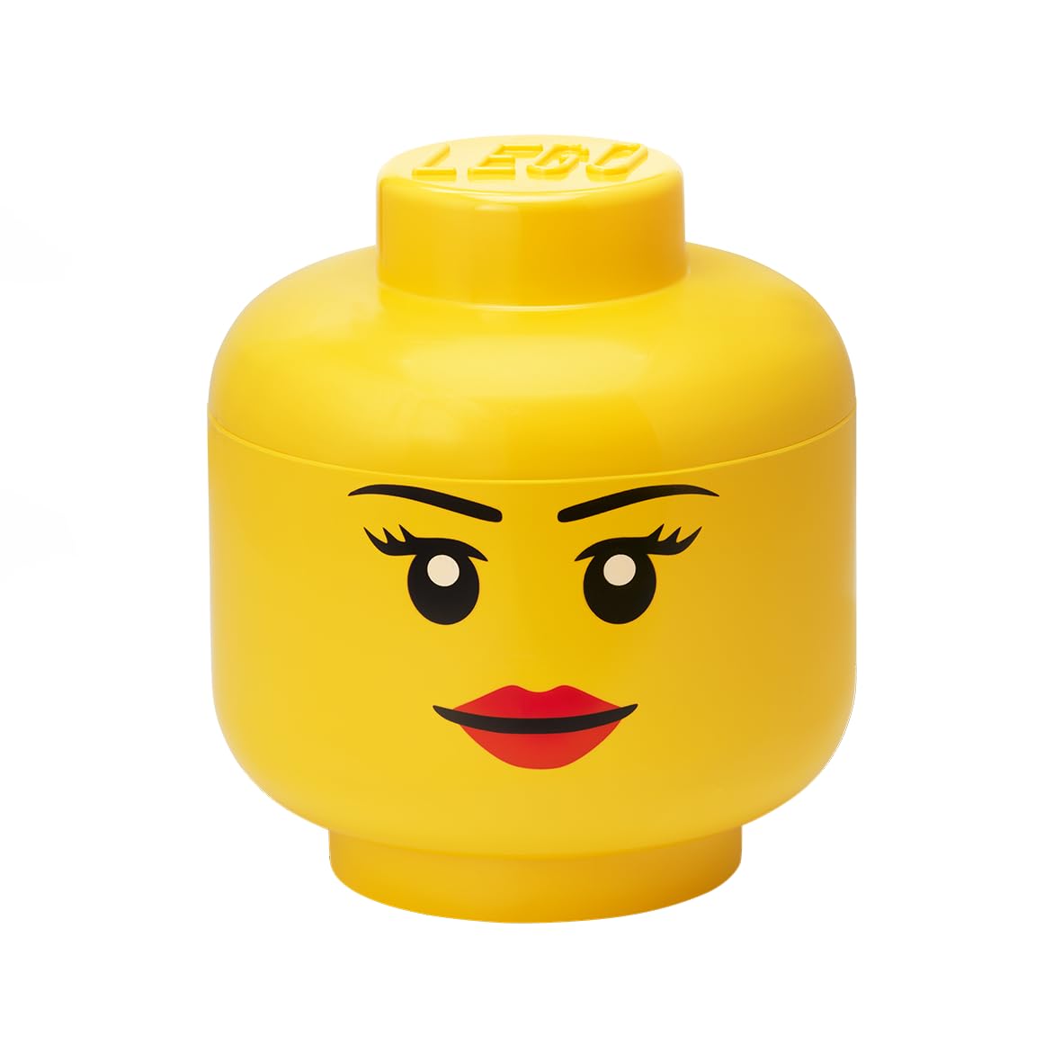 Room Copenhagen LEGO Iconic Storage Head Large, Stackable Storage Box, 8,5 L, Yellow, Girl