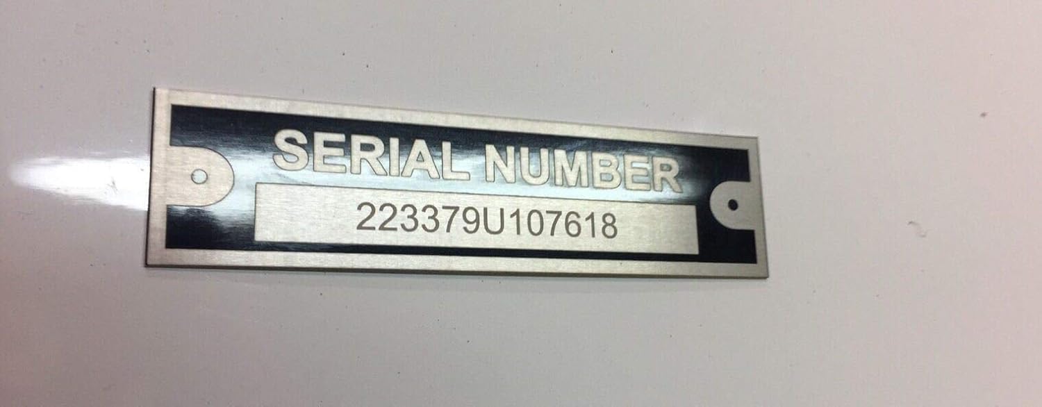 Serial Number Tag Plate Custom Engraved Cargo Utility Flatbed Landscape Trailer