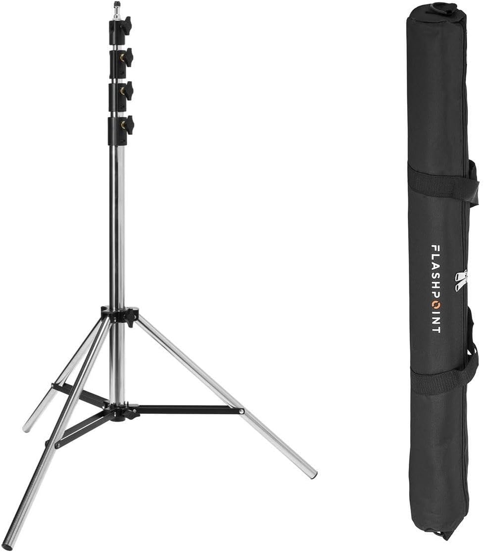 Pro Air-Cushioned Heavy-Duty Light Stand (Chrome, 9.5')