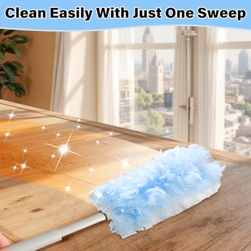 Image of Compatible Duster Refills for Swiffer: 360 Heavy Duty Disposable Microfiber - 20 Count with 1 Foldable Handle Ergonomic Design Efficient Cleaning for Home Offices Schools Commercial Spaces