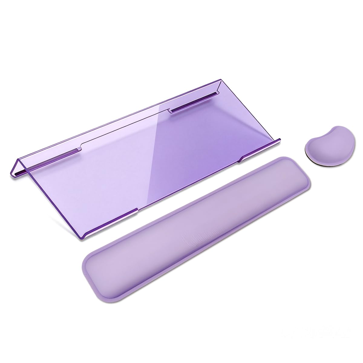Ensemble de repose-poignet pour clavier d'ordinateur de bureau, support de clavier facile à taper avec repose-poignet pour bureau, maison, école – Violet