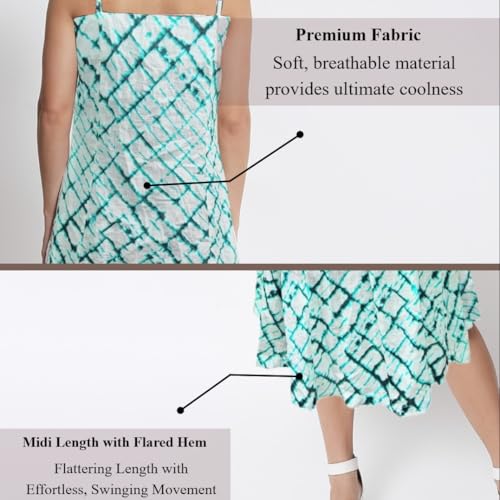 Image of Women's Printed A-Line Dress || Summer Dress ||Cotton Dress with Pocket's || Beach Dress || Adjustable Straps