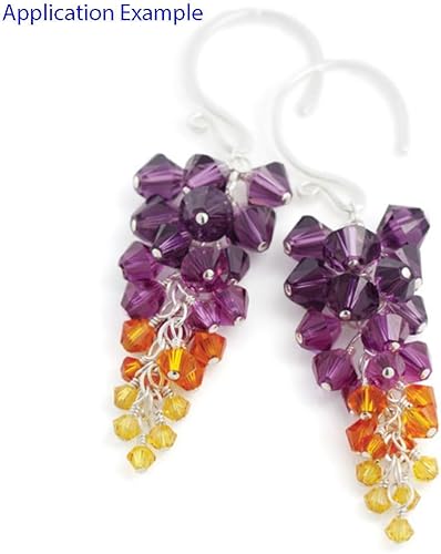 Miniatura 7 de 100 cuentas de cristal de bicono facetadas Preciosa auténticas de 0.236 in con diamantes negros compatibles con cristales de Swarovski Pre-B621