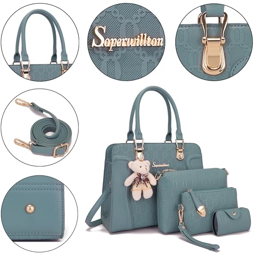 Women's Fashion Handbags Tote Bags Shoulder Bag Top Handle Satchel Purse Set 4pcs4