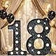 Glitzernde LED Zahlen Lampe Nummer Beleuchtete Ziffern für 18. Geburtstagsparty Jubiläum Hochzeit Hintergrund, Zahlen Lichter Batteriebetrieben Zuhause Bar Wand Tisch Dekor– Schwarze Zahl 18