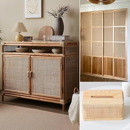 Tejido de red de caña pretejida para muebles y asientos de silla 6