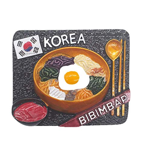 3D Bibimbap Korean Food Korea Fridge Magnet Souvenir Gift Collection Home & kitchen Decoration Magnetic sticker Korea Refrigerator Magnet