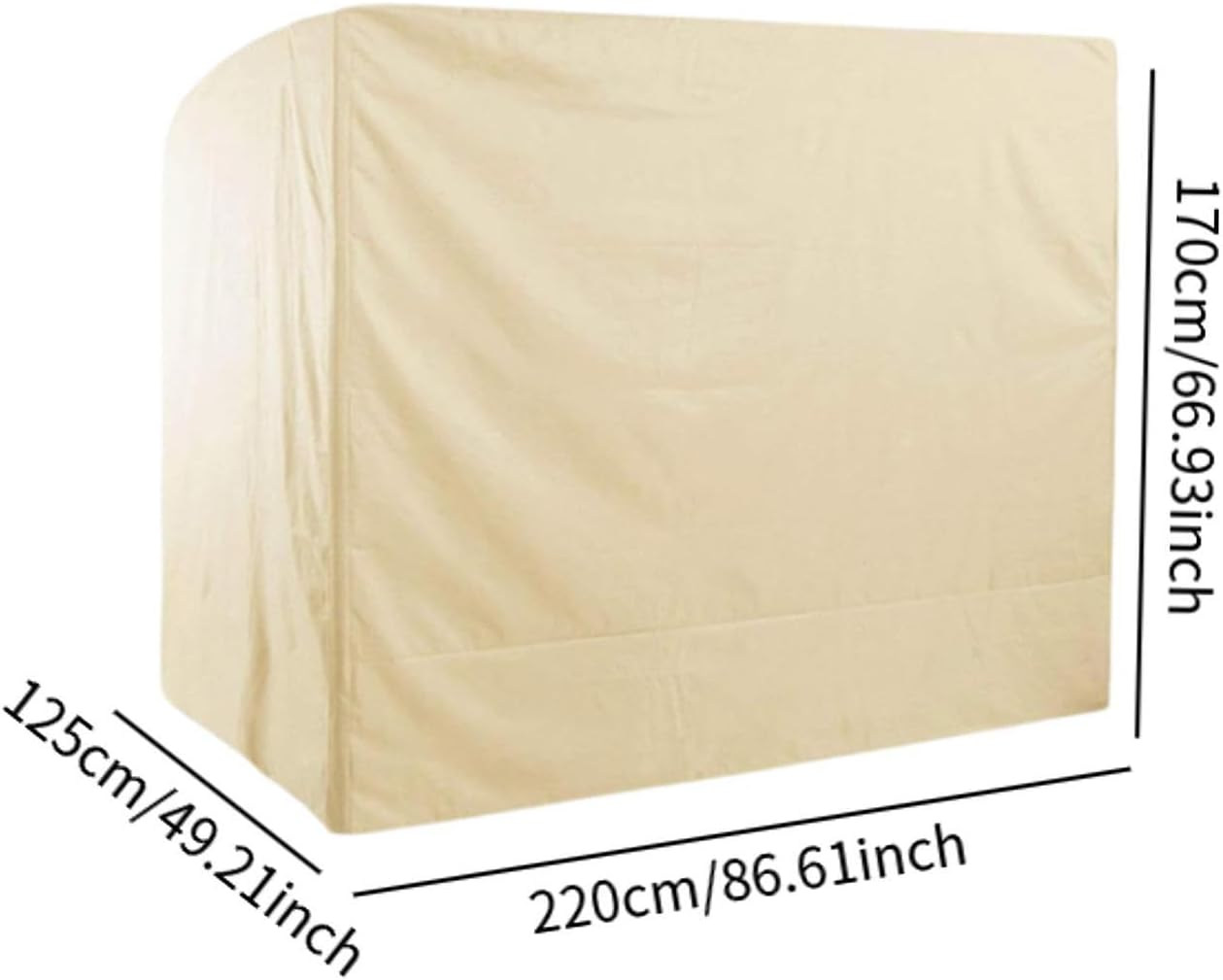 Swing Cover, Protector Cover for 3 Seater, Swing Seat Canopy Cover, Tear Resistant Patio Furniture Cover for Park Patio, Beige