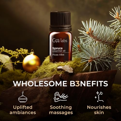 Image of 100% Pure Spruce Essential Oil - 0.34 Fl Oz - Spruce Oil for Hair, Skin, Diffuser, Aromatherapy & DIY Candle Making Scent