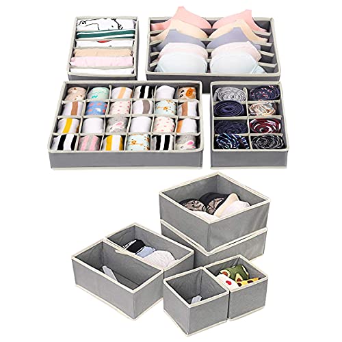 Cajas de almacenamiento para ropa interior organizador de cajones 10 unidades plegables armario cajón sistema de organización de para sujetadores calcetines corbatas caja plegable de tela Cover