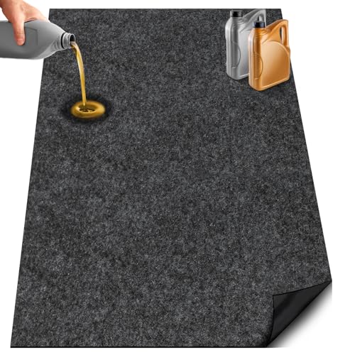 TIXANF Tappetino da garage di alta qualità, 91,4 x 152,4 cm, per manutenzione sotto l'auto, altamente assorbente, protegge il pavimento da gocce di olio, fuoriuscite, schizzi e macchie