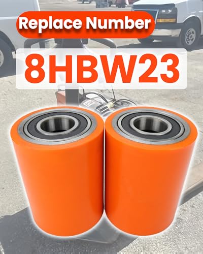 Image of 2 Pcs Pallet Jack Wheels Load Wheel Kit 8HBW23 Compatible with Toyota Model 8HBW23 Electric Pallet Jack Lift Truck