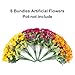 Daisy Artificial Flowers for Outdoors Decoration, 6 Bundles Fake Flowers Bouquet Silk Flowers for Outside Look Real UV Resistant Faux Flowers Plant for Planter Front Door Porch Patio Garden Home, Mix