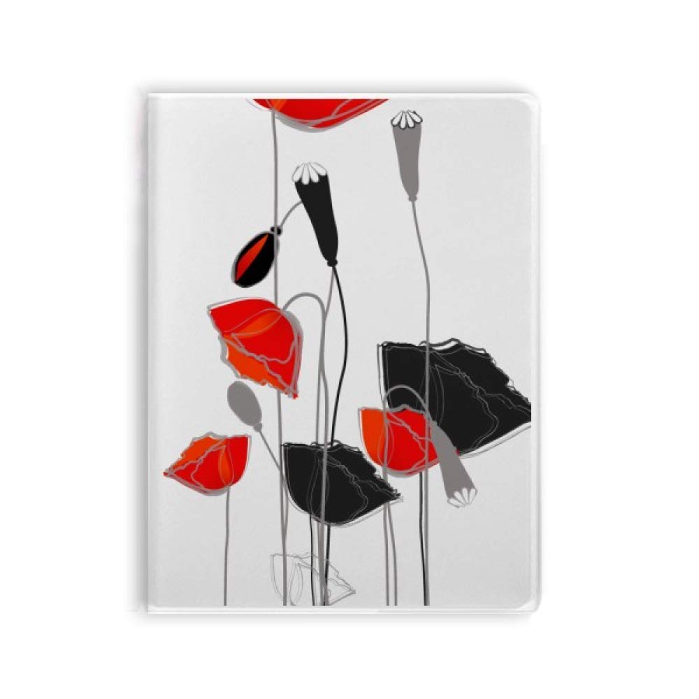 Carnet de notes de maïs aux fleurs rouges avec couverture souple ligné A5