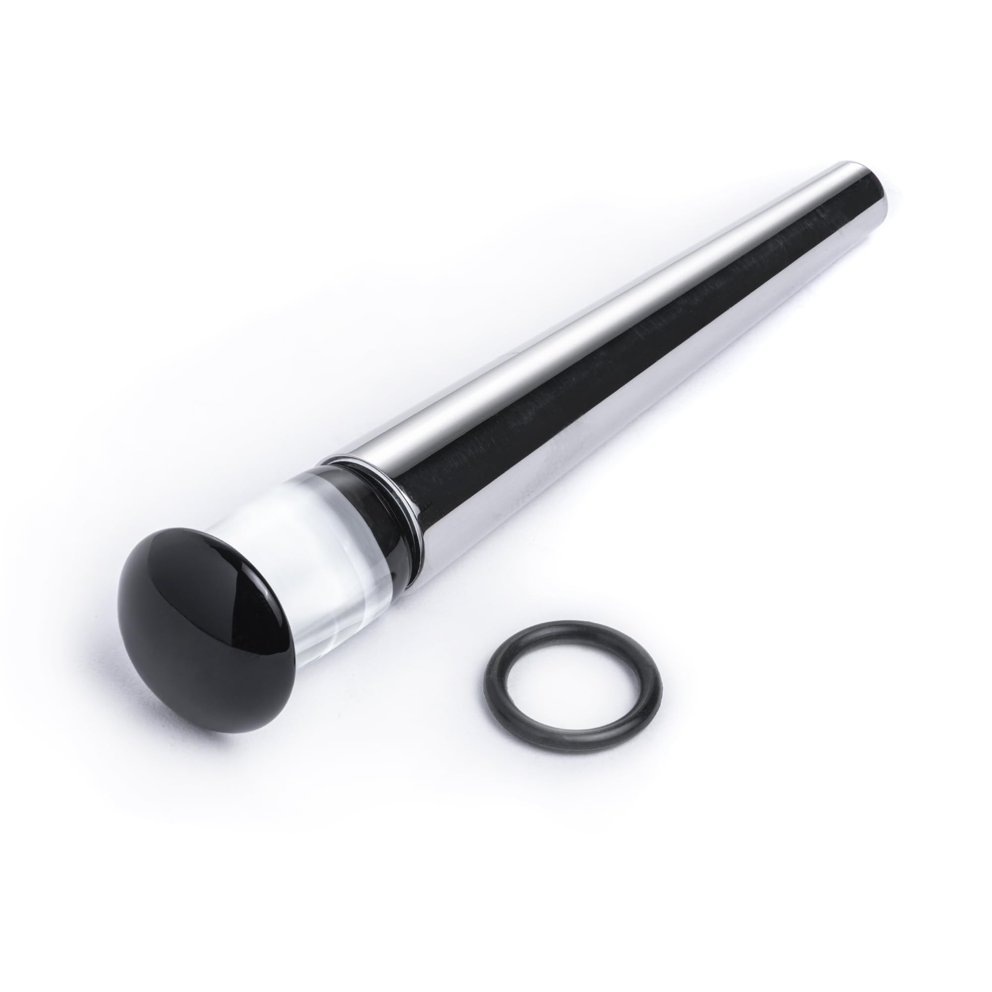 Ear Stretching Taper with Black Glass Plug - Sizes 1.6mm to 16mm