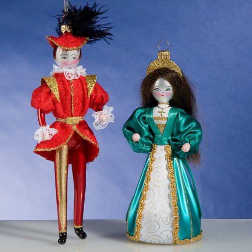 De Carlini Romeo and Juliet Limited Edition Italian Christmas Ornament Set of 2