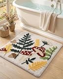DEXI Square Bathroom Rug 24x24, Boho Forest...