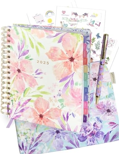 Agenda 2026 Lucía Día Por Página - A5+ (19x22 Cm), 380 Páginas A Color, Con Separadores Y Bolsillo - Diseño Acuarela