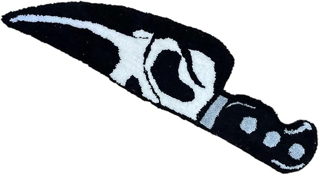 Skull Knife Carpet, Horror Scream Bedside Rug, Home Decor, Wear Resistant, with Welcome Feeling 88.9CM