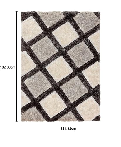 Image of Shaggy Rugs 4X6 FEET Soft and Cozy Carpet for Living Room & Hall, Bedroom, and Kids Room Non-Slip, High Pile, Machine Washable, Perfect for Any Room (Brown Beige)