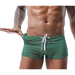 XDSP Costume da Bagno Boxer da Nuoto Uomo Coulisse Pantaloncini Calzoncini da Bagno Elastico a Vita Bassa Boxershorts Spiaggia Mare Piscina
