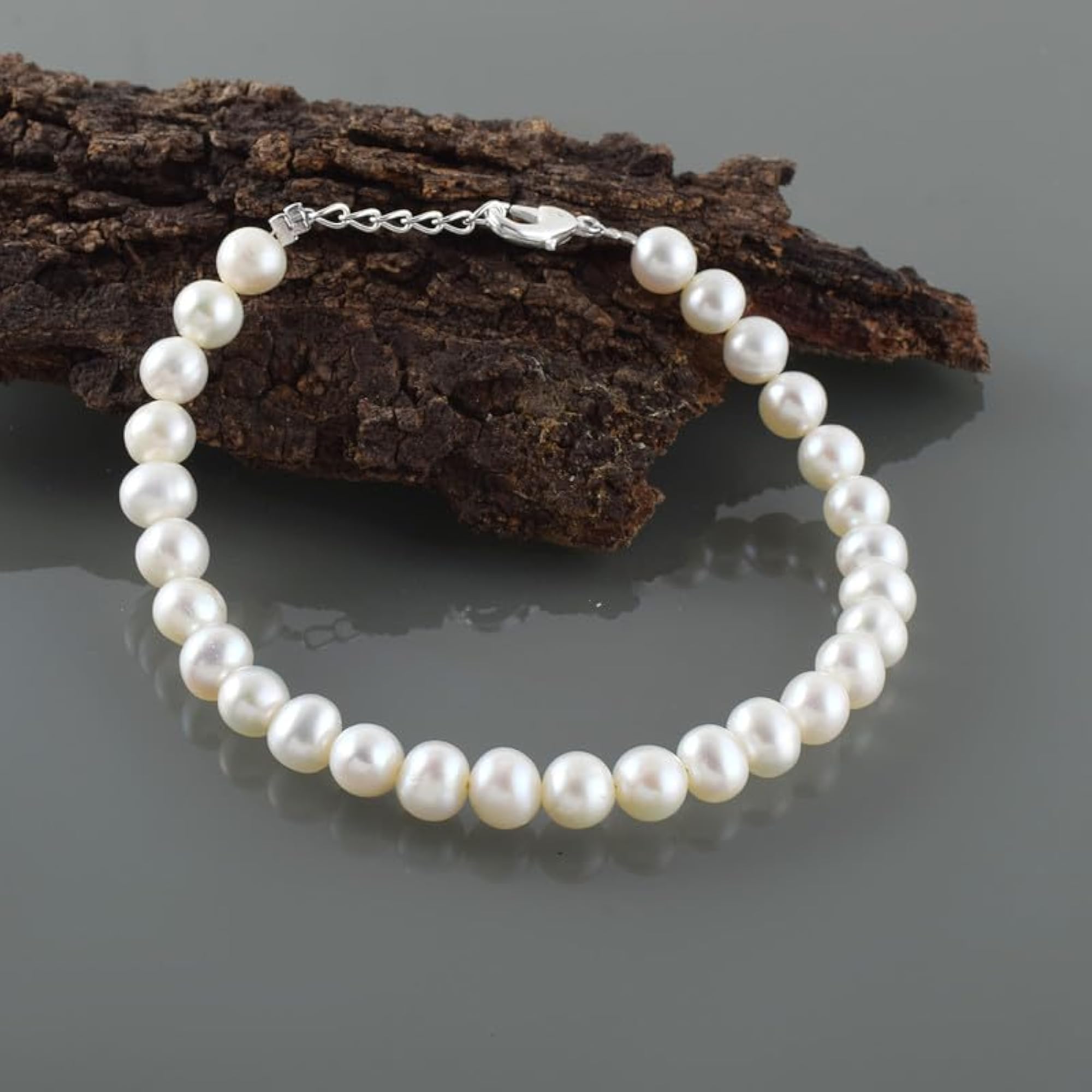 Natural Freshwater Pearl Beaded Bracelet for Women, Handmade Gift