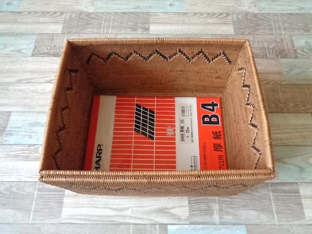 B4長方形ボックス柄入フタ付アタバリ島1441 B4長方形ケース○無地 B4