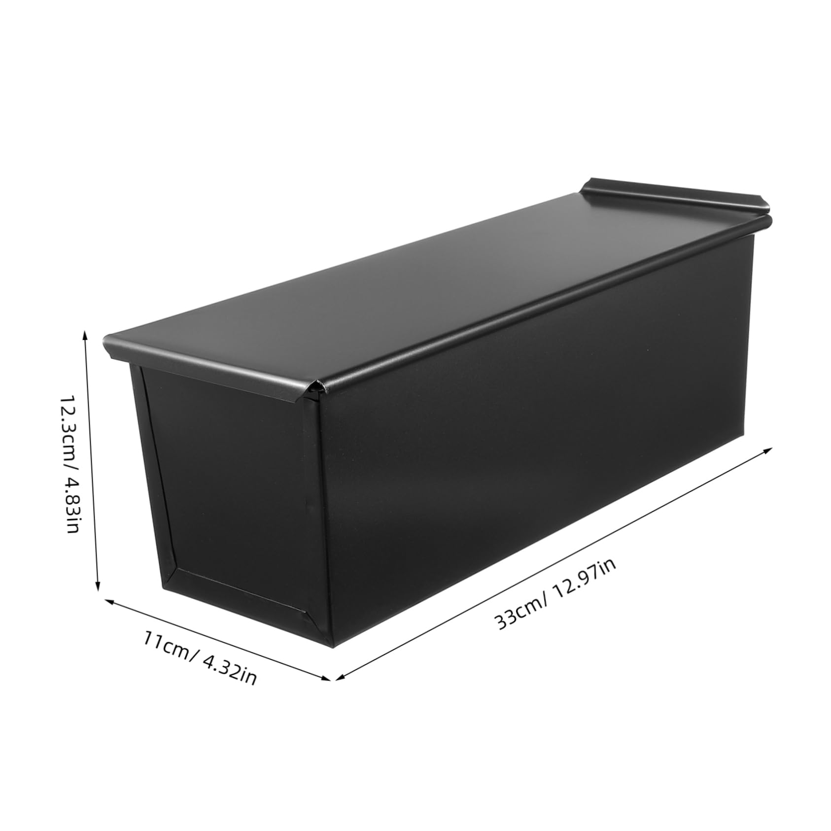 Schwarze Toastbrotform mit Deckel aus Edelstahl 750g für Ofen
