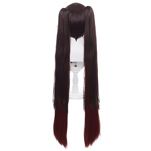Miniatura 2 de Colas de caballo largas de color degradado Hu tao Cosplay peluca disfraz pelucas de Halloween