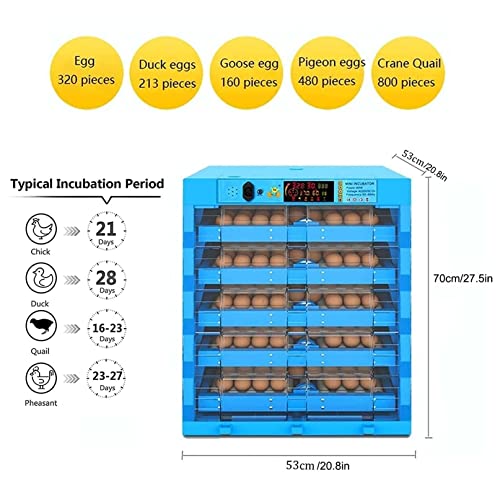 AASSDOO Eierbrutmaschine 320 Eier Automatisch drehende Digitale Brutmaschine Geflügelzüchter mit Temperatur- und… – Bild 7