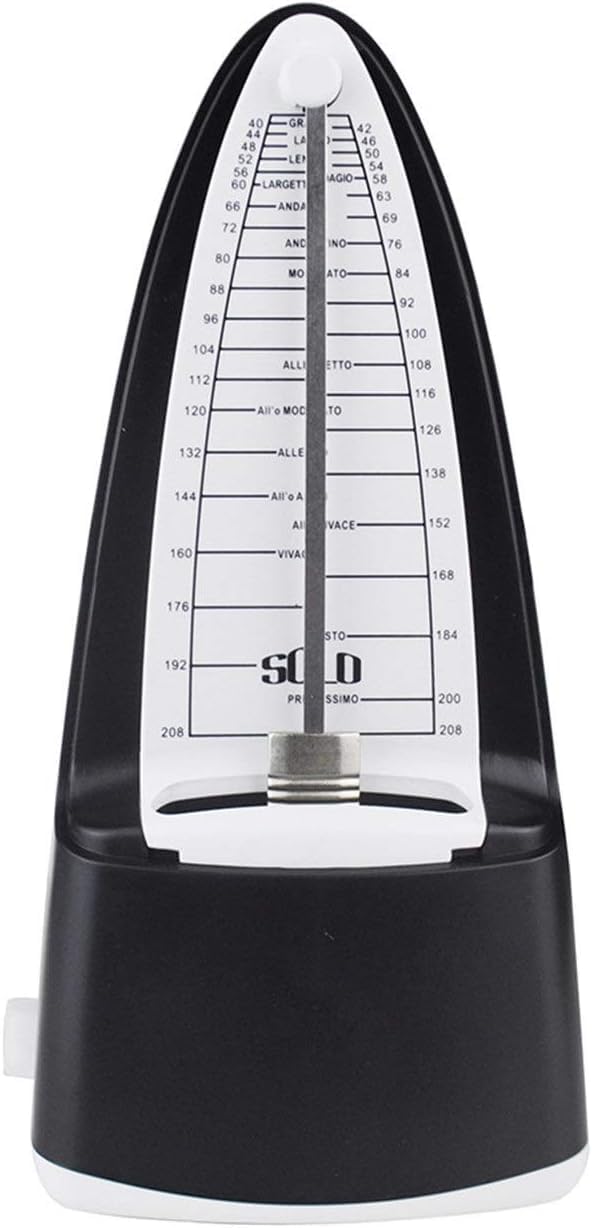 Mechanisches Metronom, Bullet-Stil Desktop-Metronom for Klavier, Gitarre Metronom Musikzubehör 40-208 Bmp Verbessern Sie das musikalische Bewusstsein(Black)