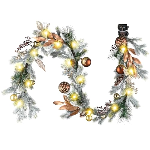 Decorbyhannah-Christmas-Garland-with-Lights-6ft-Prelit-Christmas-Garland-Decorations-with-Ornaments-Pinecone-and-Butterfly-Battery-Operated-Christmas-Garland-Indoor-for-Mantle-StairsCopper-Gold