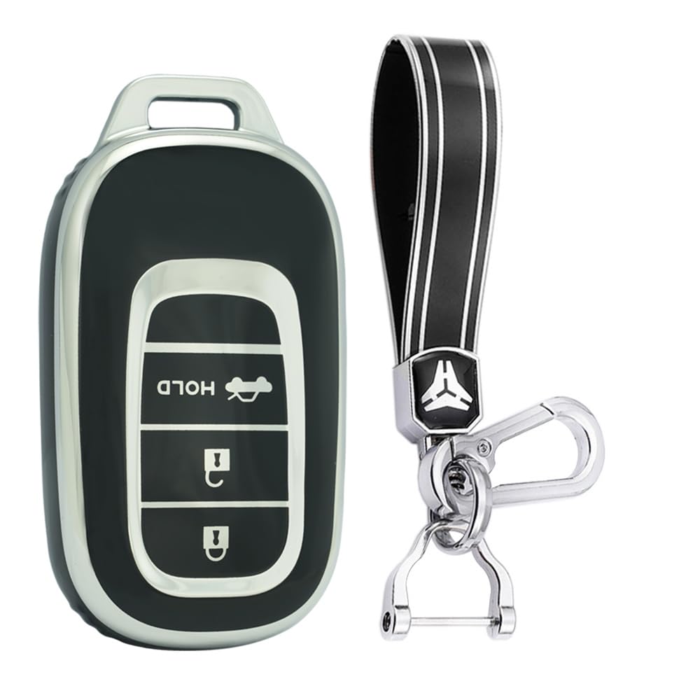 KUNIO Cover Morbida In TPU Per Chiave Auto Honda (2 Pulsanti), Adatta Per Civic Jazz HRV Vezel Accord, Grigio