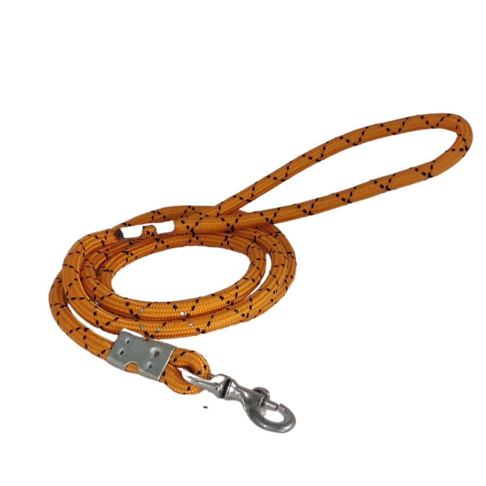 Sniffr Stylish Nylon Rope Dog Cord Training Leash for Large, Giant Sized Dogs with Strong Hook (9MM, Orange Multi) (B0BMF7K9TK) Amazon Price History, Amazon Price Tracker