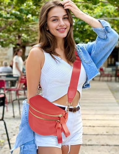Image of FEIBOON Spacious Nylon Crossbody Bag Bum Bag Handbags Wallets Purses Trendy Shoulder Bag for Women