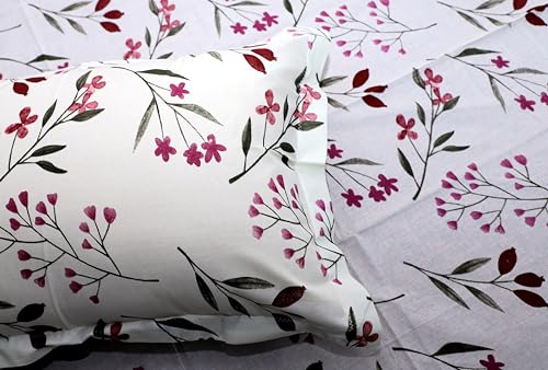 Image of Super Bedzz by Prihaal Decor Cotton Double Size Bedsheet with 2 Pillow Cover Size:108x108 (Pink 6) bedsheet for Double Bed, Cotton Double bedsheet, Suitable for Bedroom, Gift Set